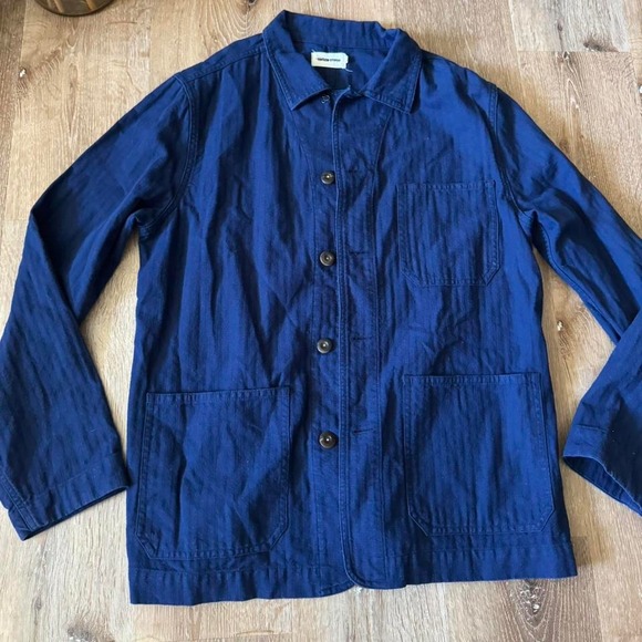 Taylor Stitch Blue Denim Button up Chore Jacker Style Shacket Shirt Jacket sz 40